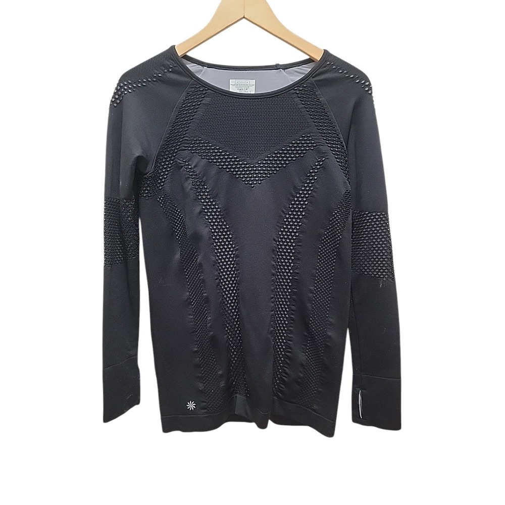 Athleta Coaster Luxe Recover Sweatshirt Women's L Muted Black Athleisure Casual